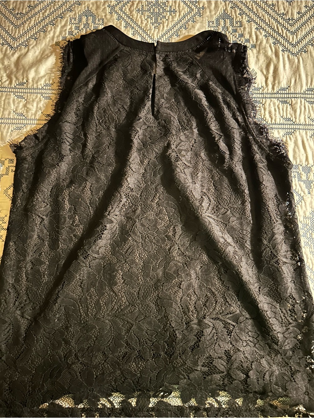 Black Lace Sleeveless Blouse - Women's Top